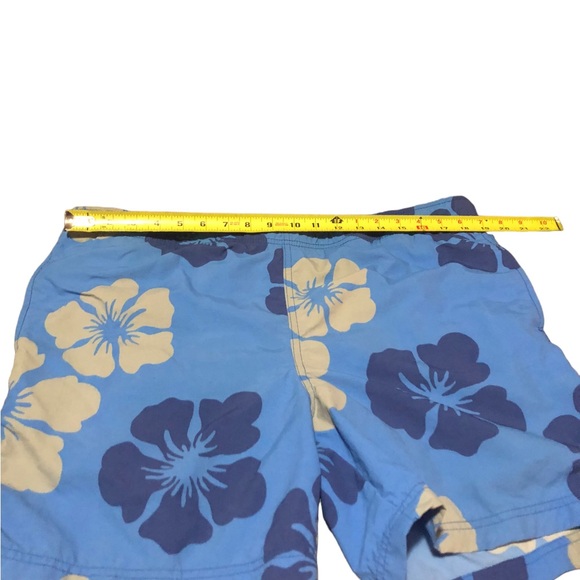 Lands' End Printed Tropical Lined Swim Trunks Board Short Blue  Men's Size M - Picture 8 of 10